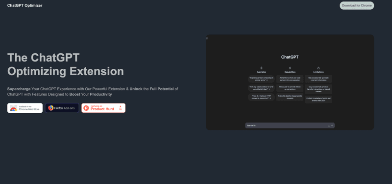 ChatGPT Optimizer for Chrome screenshot 1