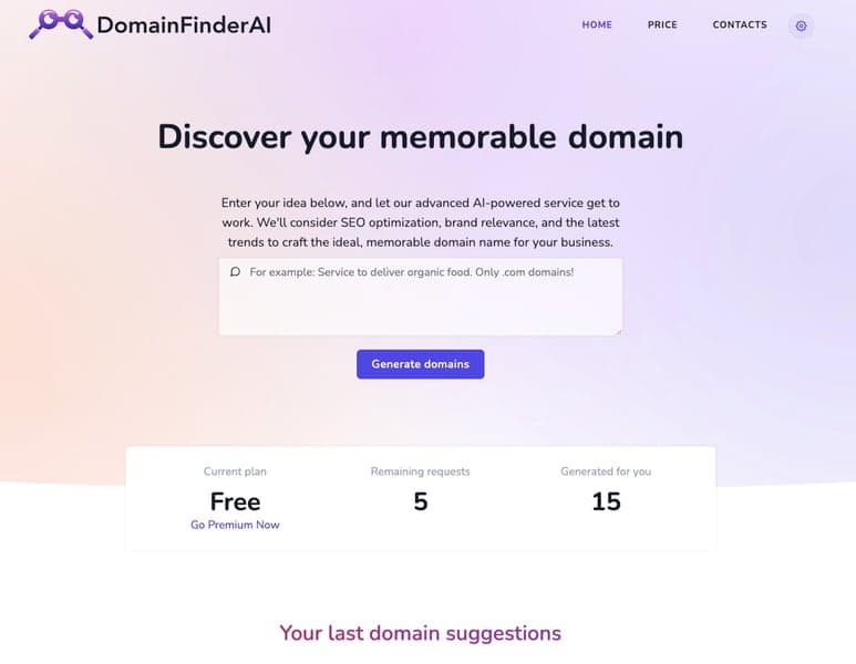 Domain Finder AI screenshot 1