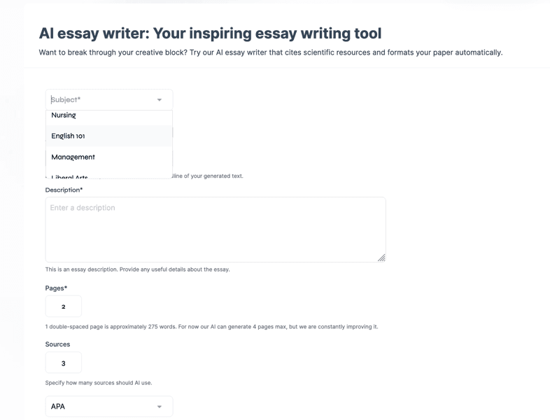 CustomWritings AI Essay Writer screenshot 1