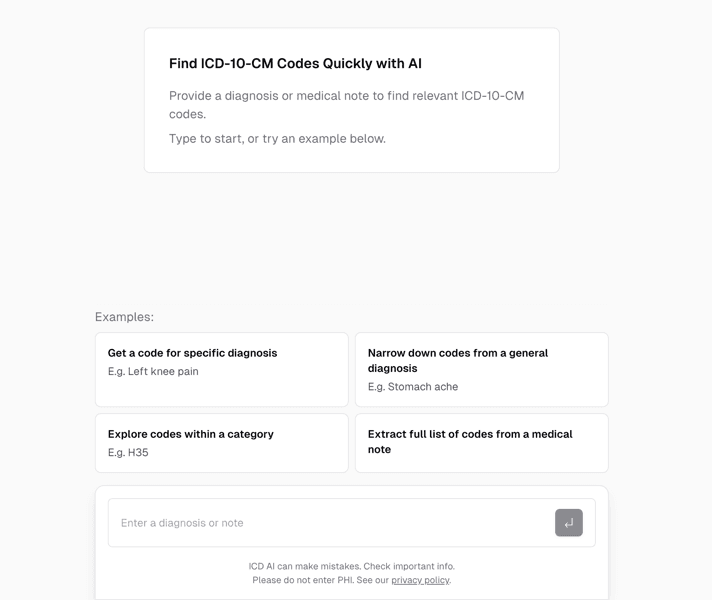 NoteToICD10 screenshot 1