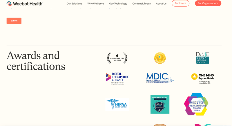 Woebot Health screenshot 1