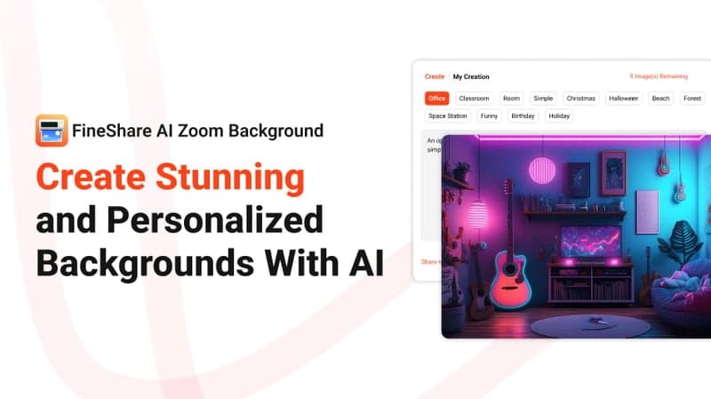 FineShare AI Zoom Background Generator screenshot 1