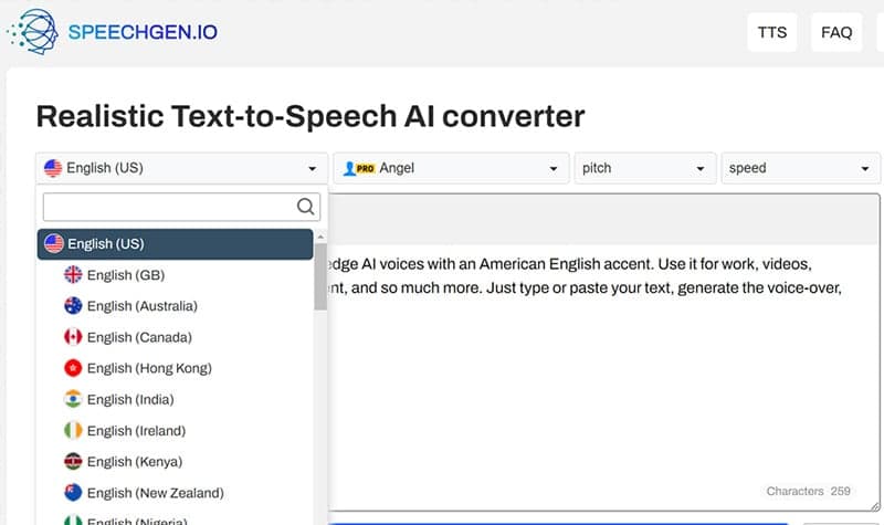 SpeechGen.io screenshot 1