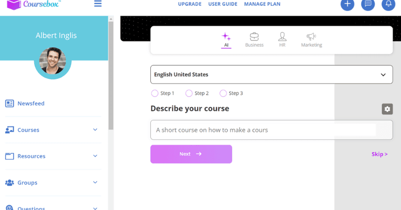 Coursebox screenshot 1