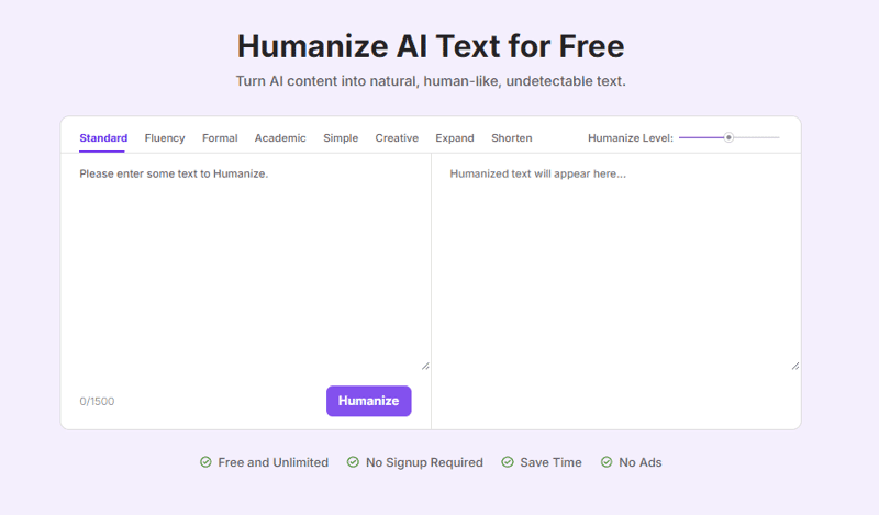 Toolsmart Free Humanize AI screenshot 1