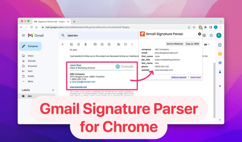 Email Signature Parser screenshot 1